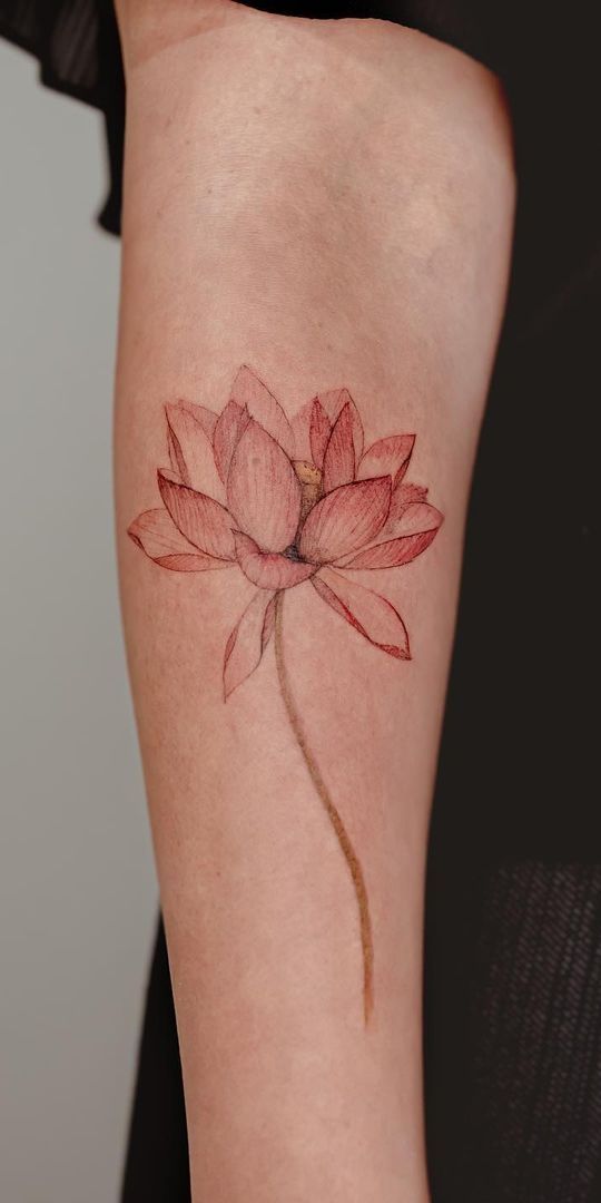 watercolor flower on forearm