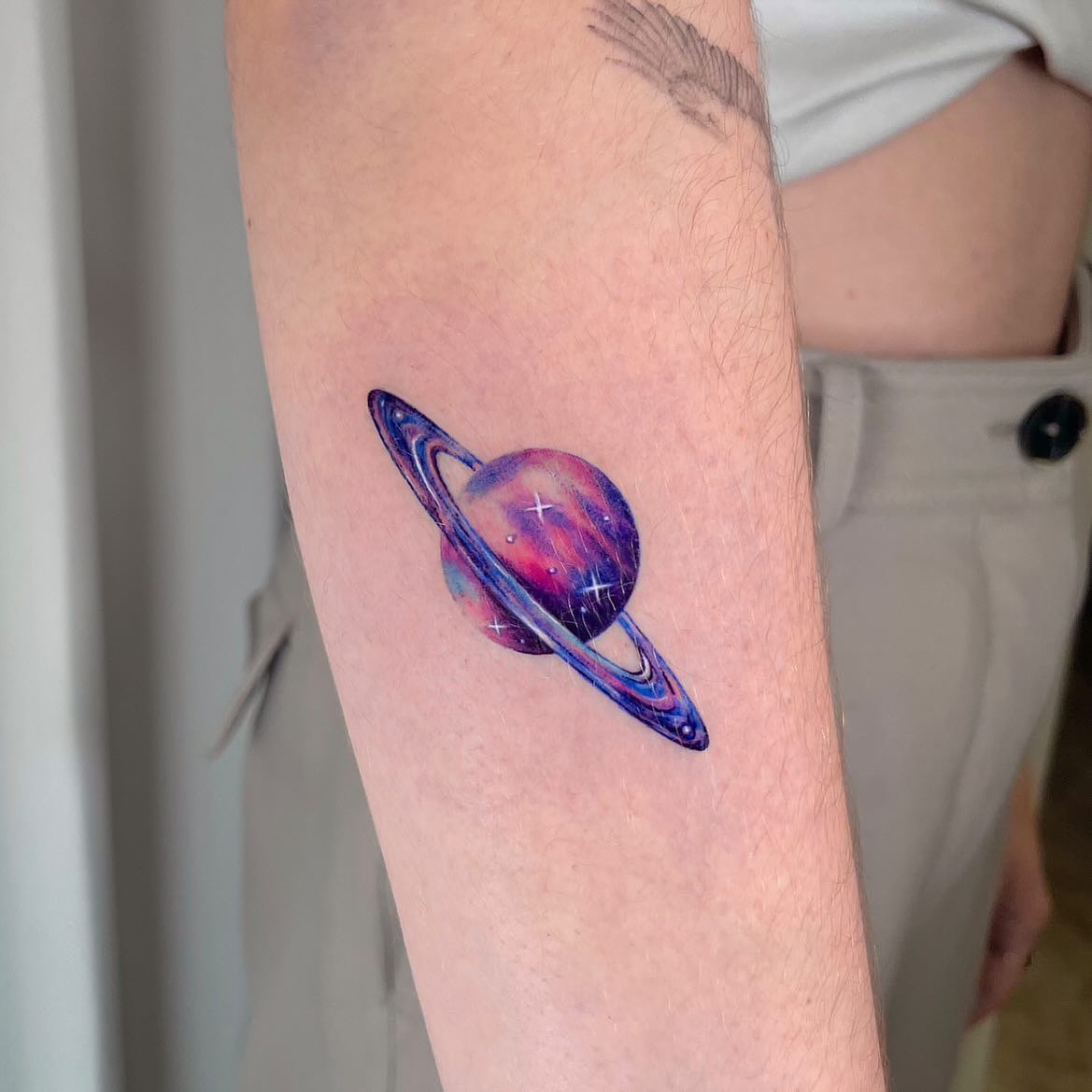 watercolor space tattoo by hejeink.gallery