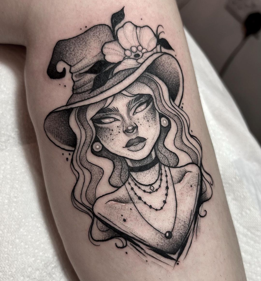 witch tattoos for men by laurbo ink