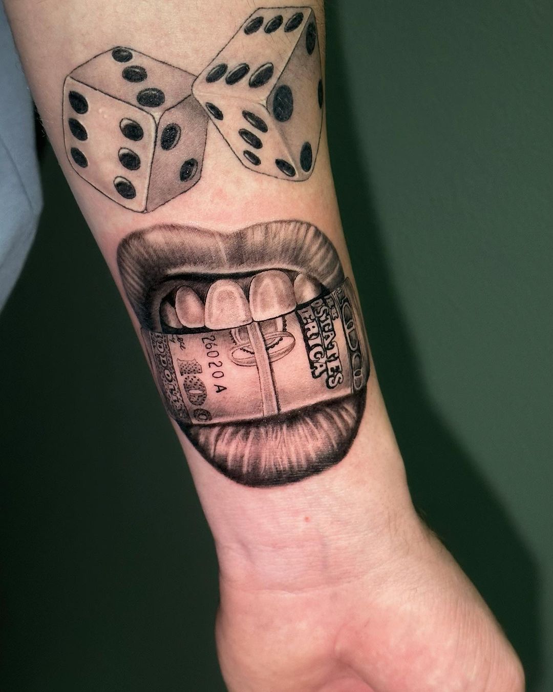 Money on forearm tattoos by albrim.ink