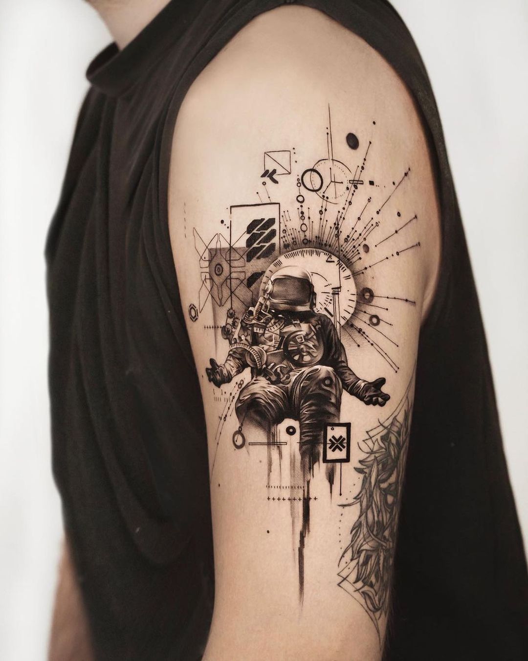 Outer space astranaut tattoo by hood.seven