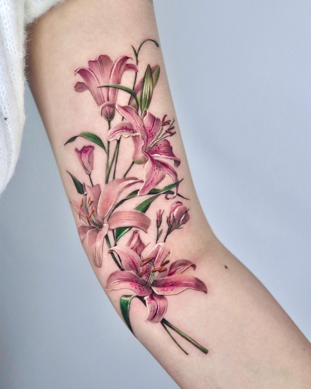 Purple lily tattoo design by tattoo nyang
