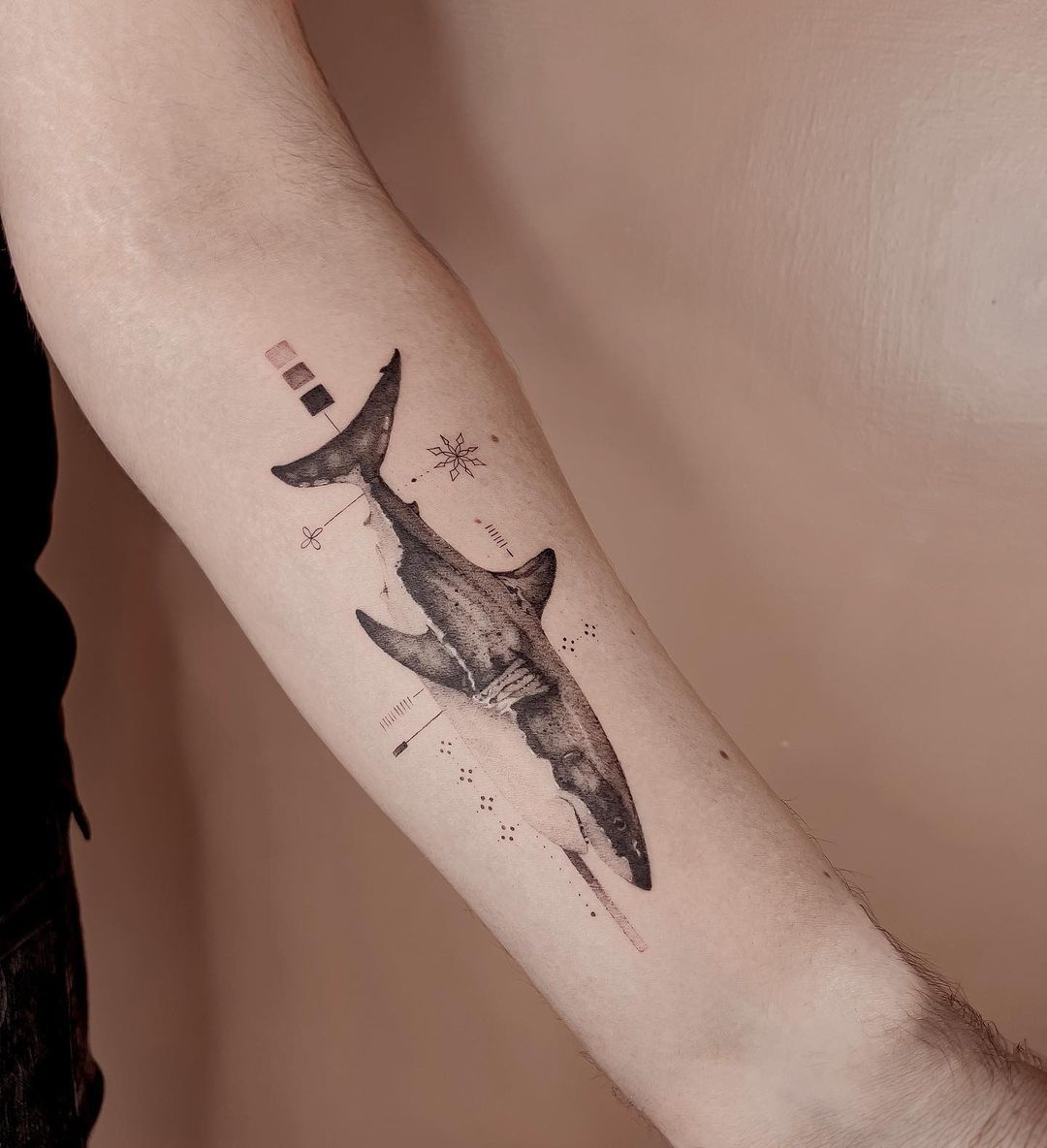 Realistic shark tattoos by davidojeda.lu