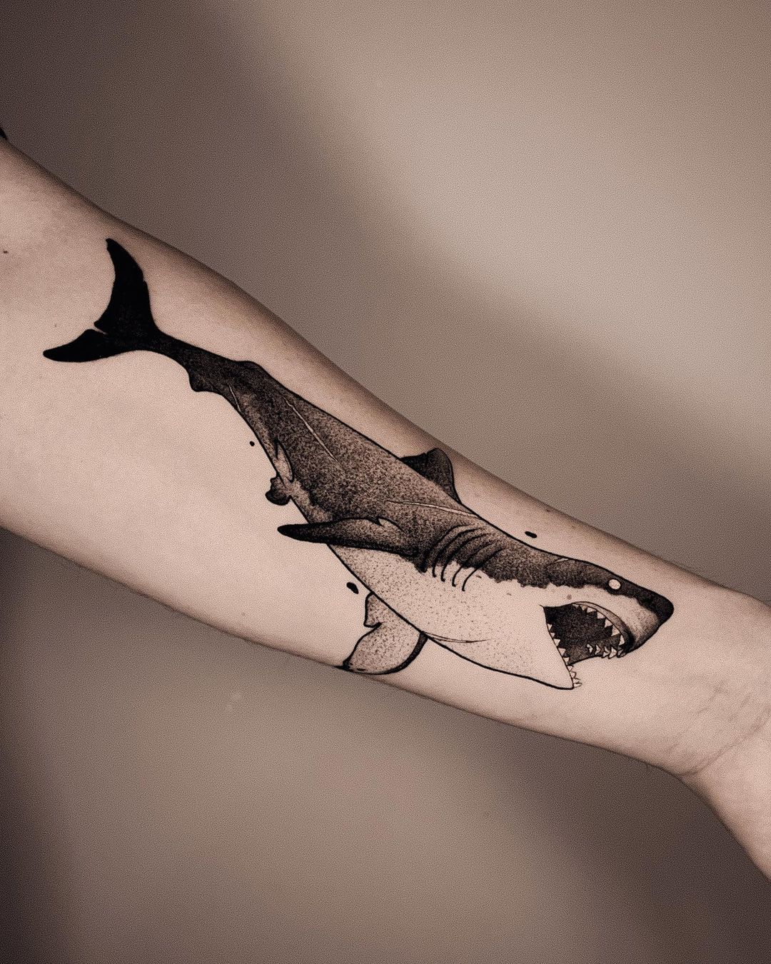 Sharks on forearm tattoo dsesisgn by bichoart