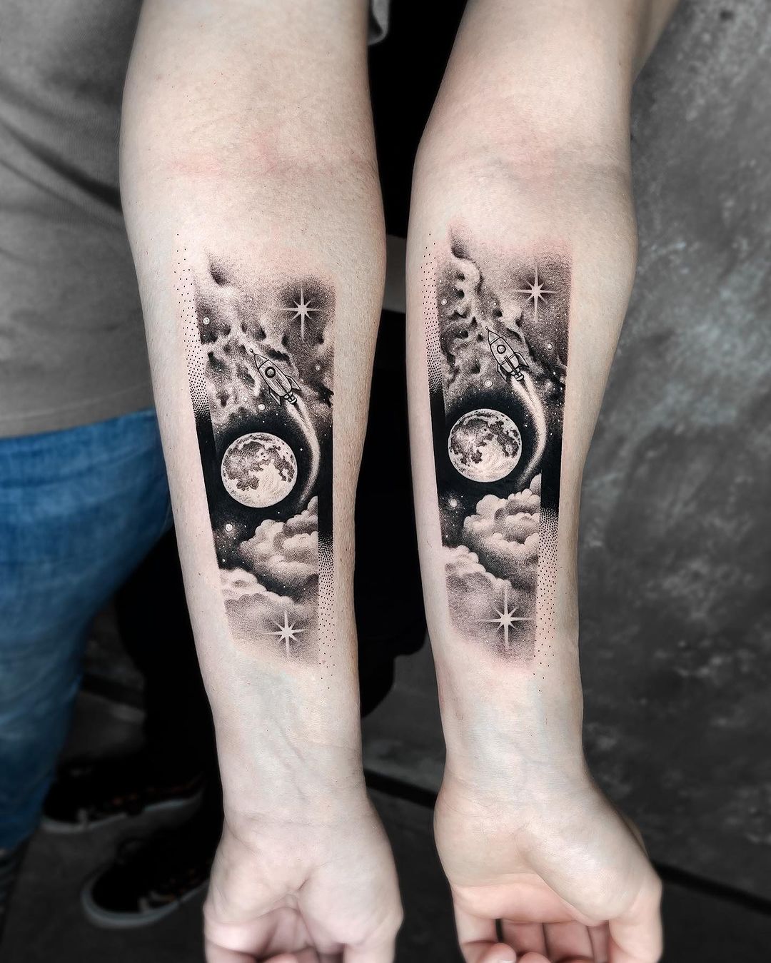 Space sleeve tattoo by ro tattoo