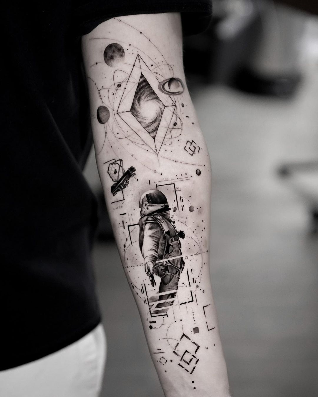 astranaut tattoo design by tiago dot
