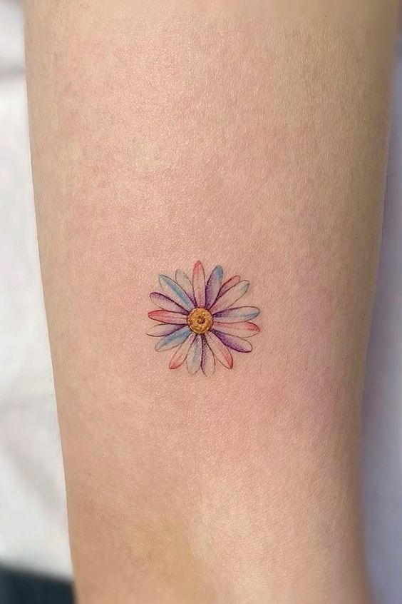 colorful daisy on leg design