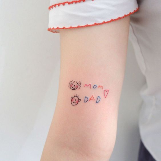 colorful letter tattoos