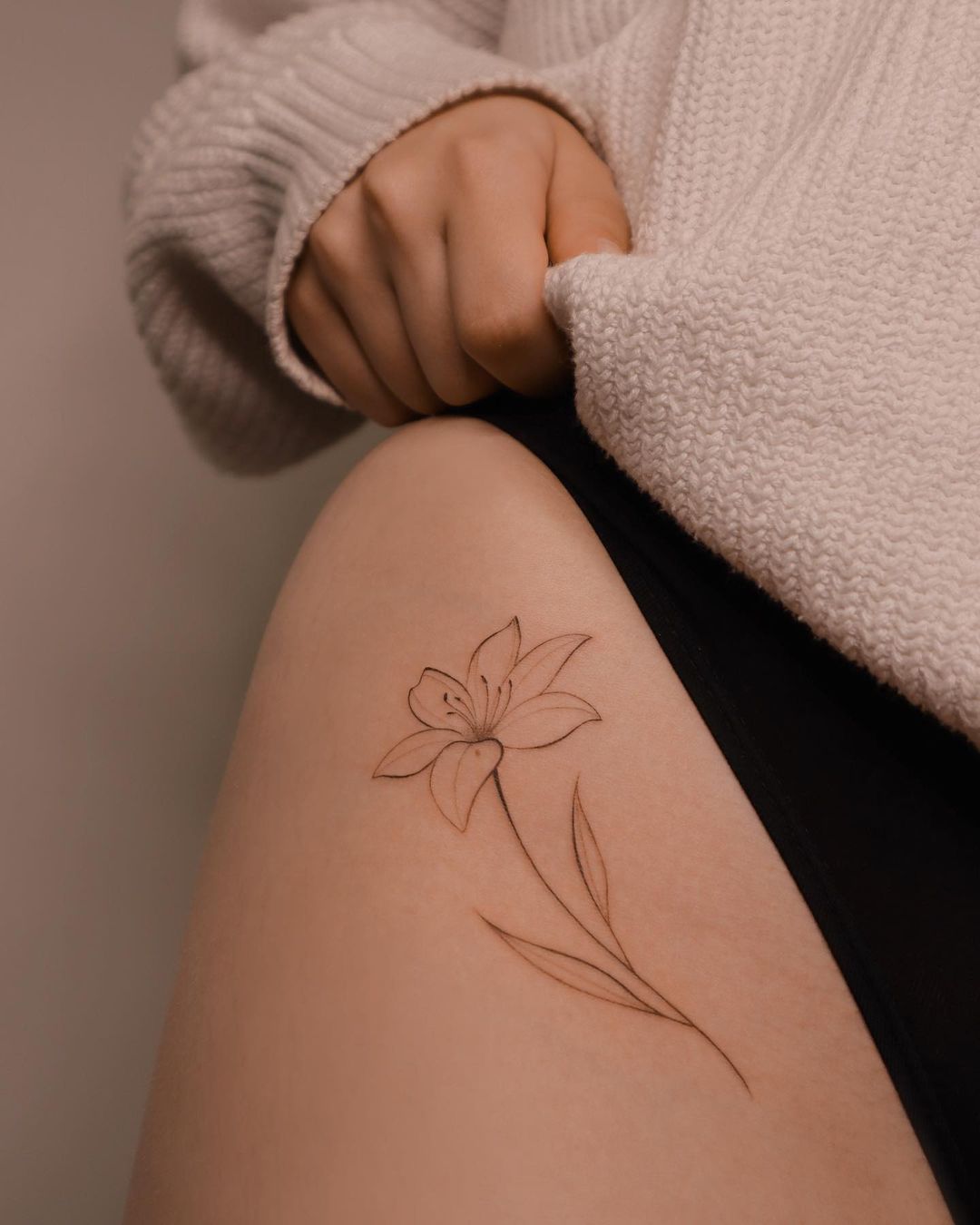 cute lily flower tattoo by janapadar