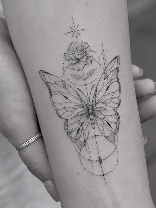 geometric butterfly tattoo ideas