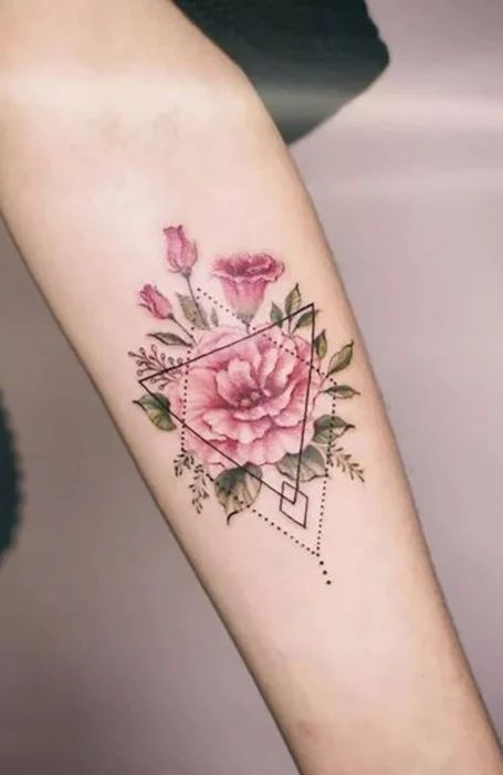 geometric flower tattoo ideas