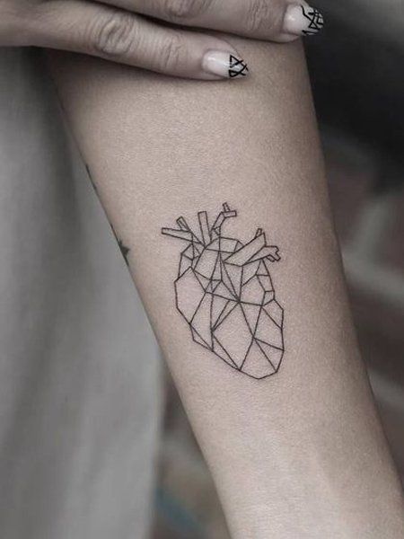 geometric heart tattoo ideas