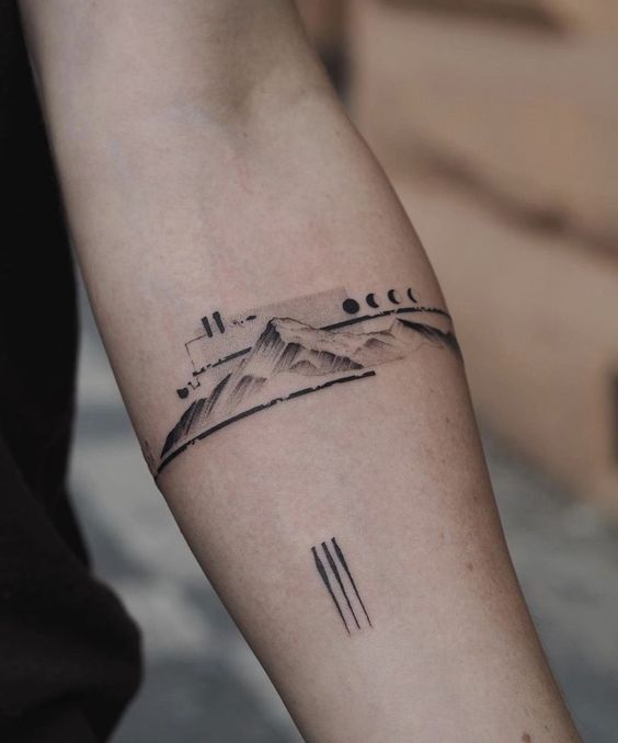 geometric mountain tattoos