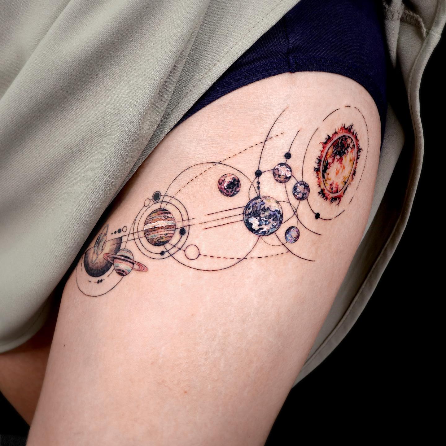 outer space tattoo by tattooist sigak