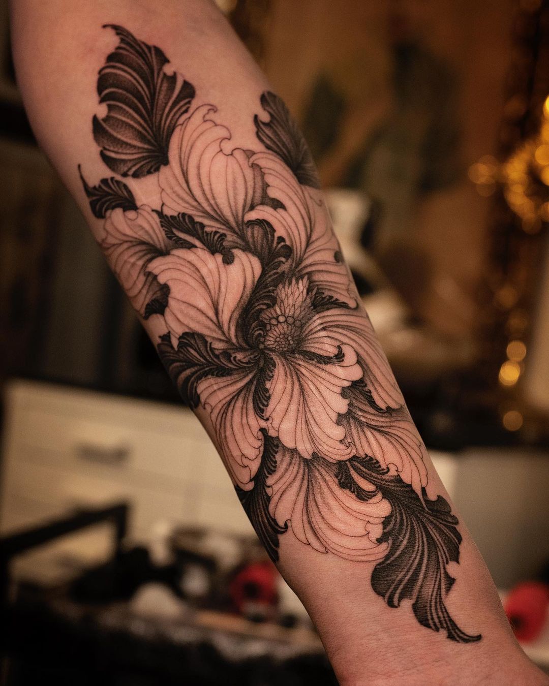 peony tattoo on arm by sagaegrim