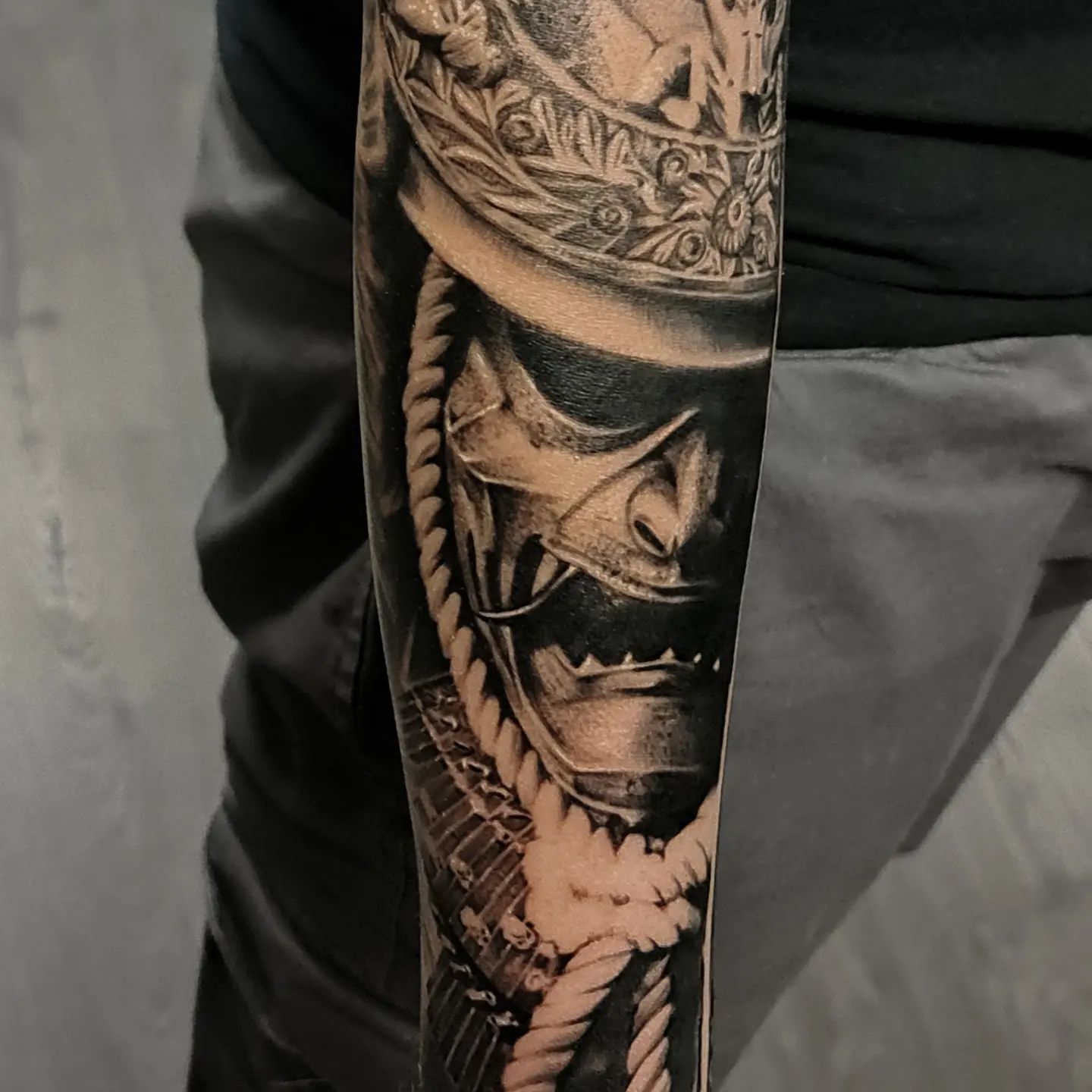 samurai mask tattoo by tvardowsky tattoo