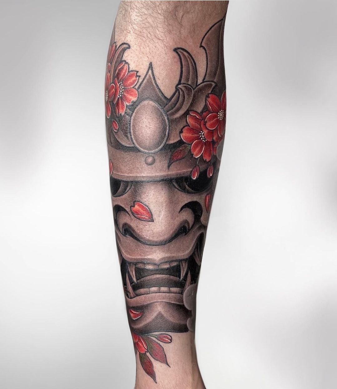 samurai mask tattoo design by bjartefraverden