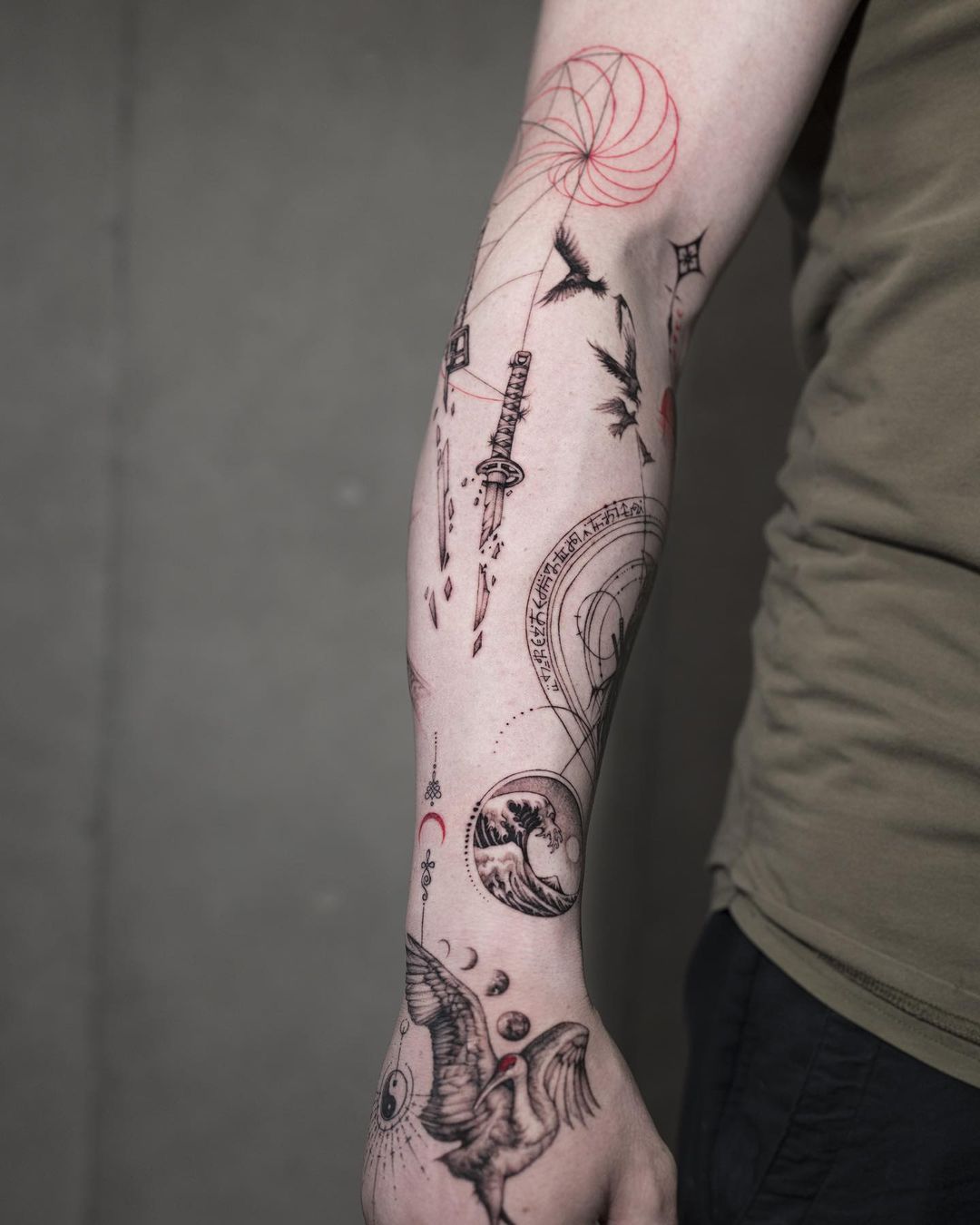 samurai sword tattoo by park tattooer