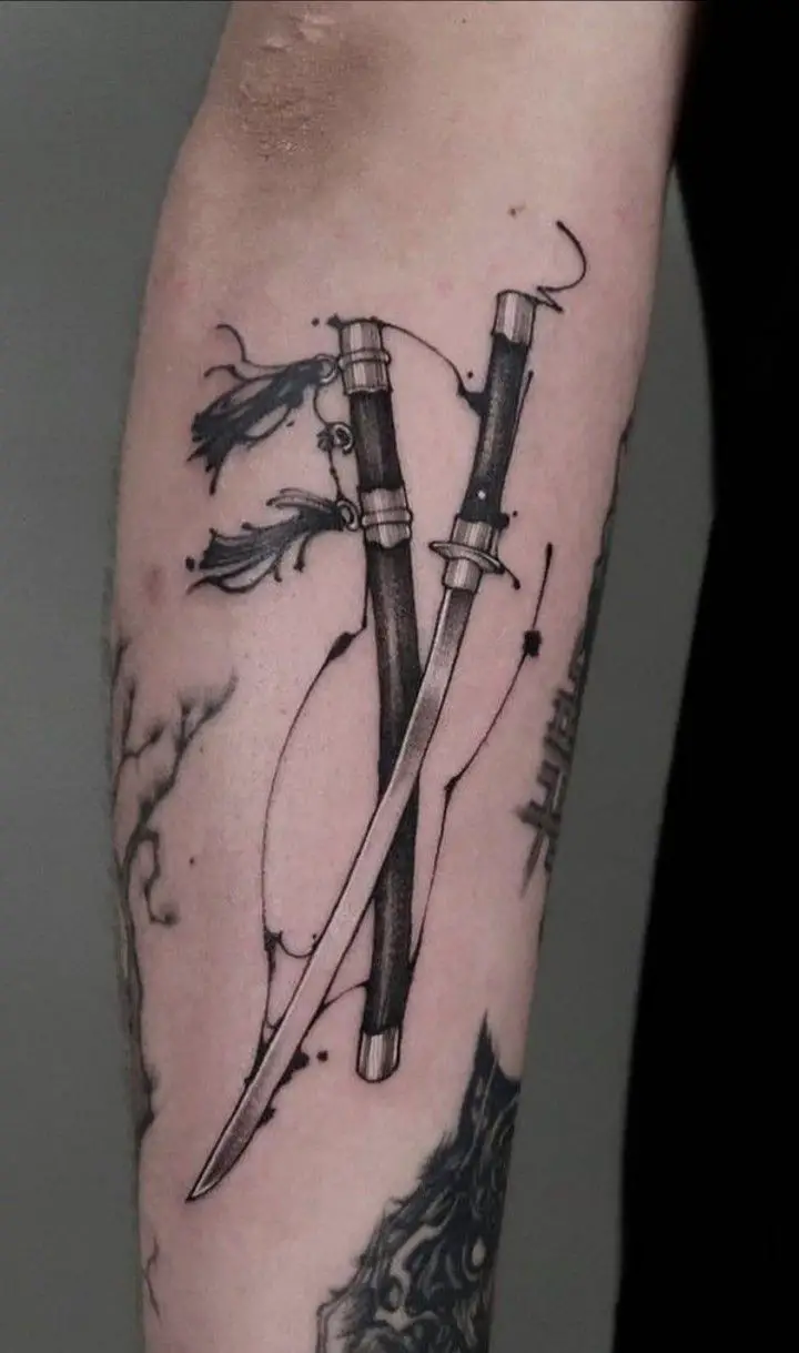 samurai sword tattoo design