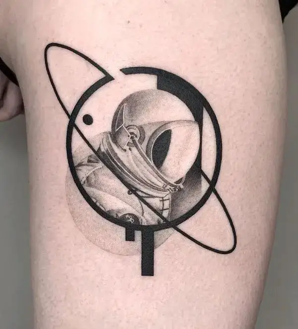 Lexica - An astronaut in geometric tattoo style, artstation