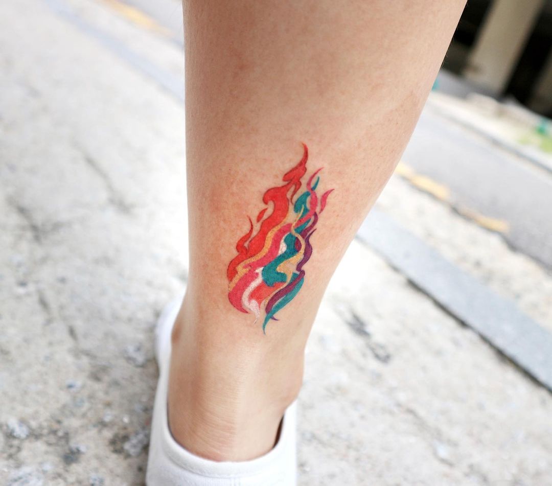 simple fire tattoo by rolypolyc