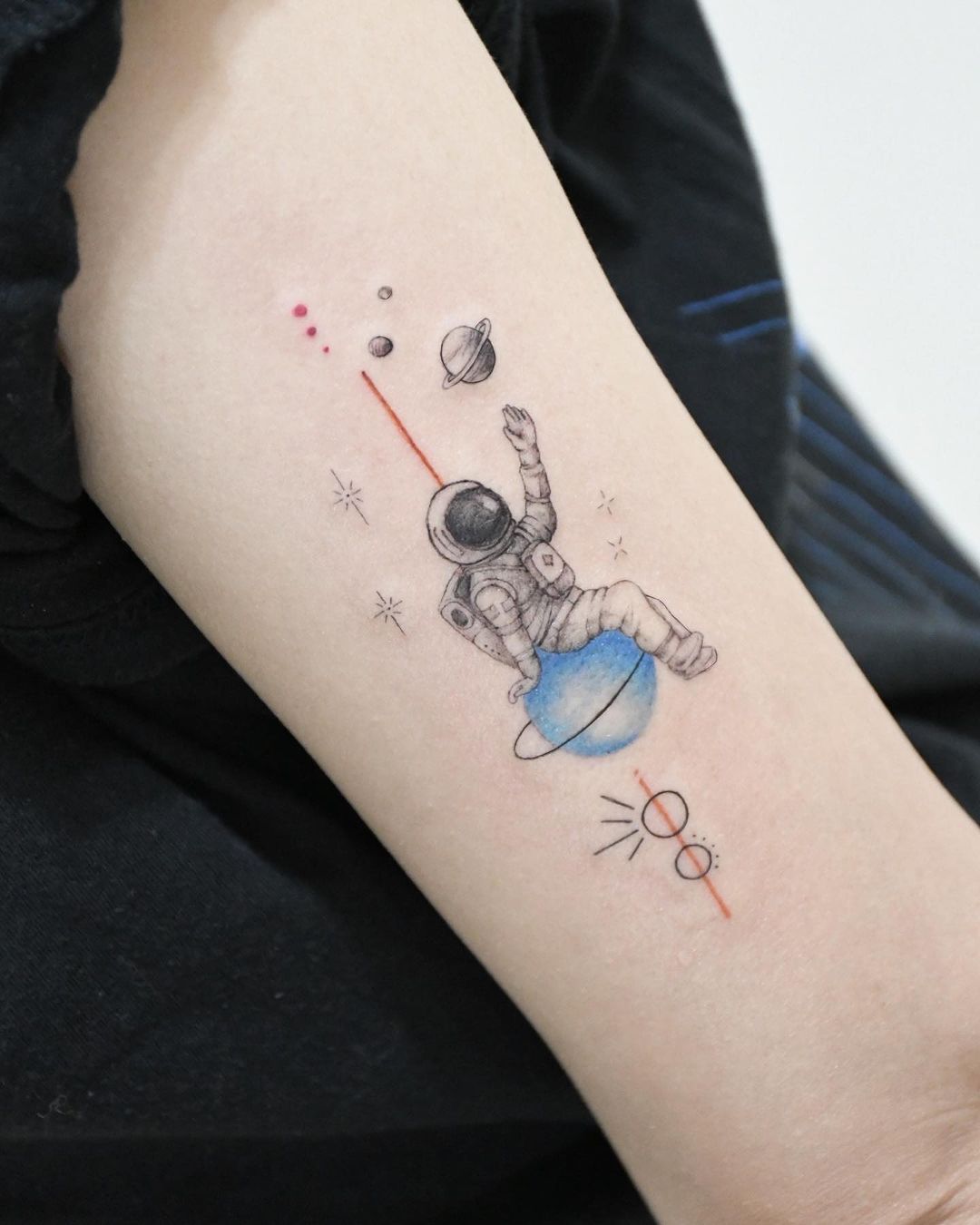 small astranaut tattoo by cctattoocha