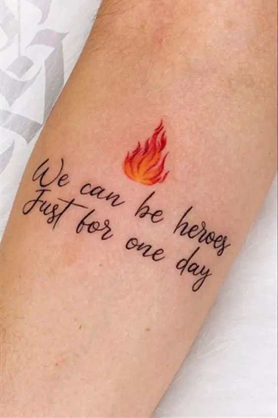 small red fire tattoo