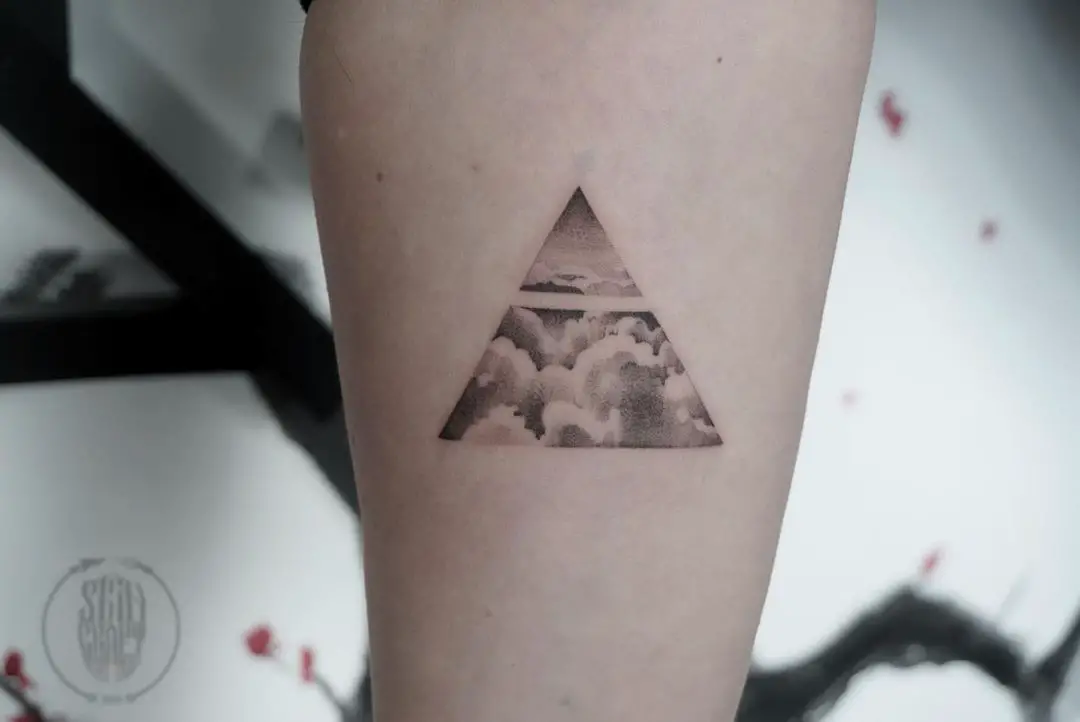 tiny triangle tattoo by filiptattoo