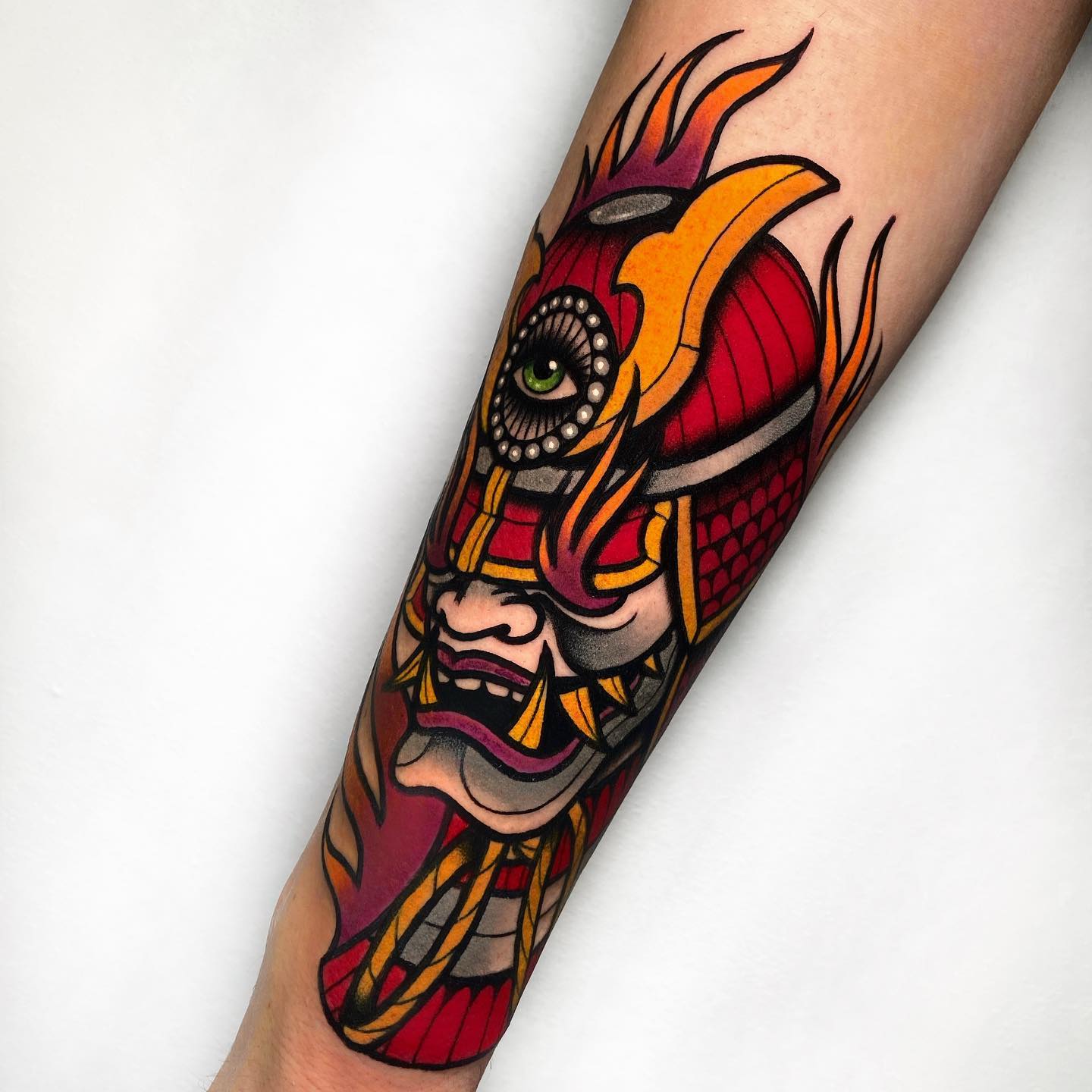 traditional samurai tattoo by libh tattoo