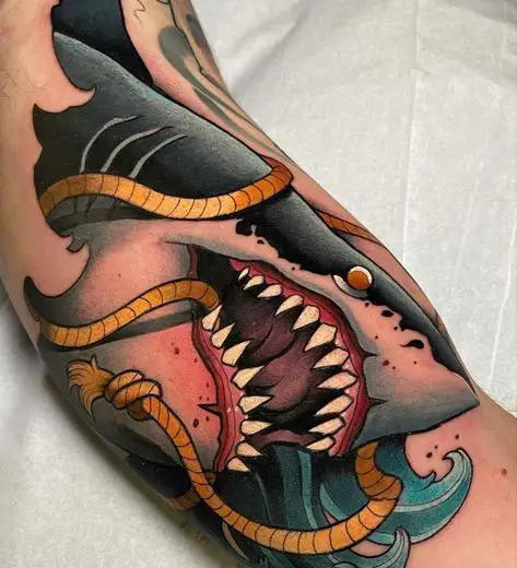 traditional sharkk tattoo idea