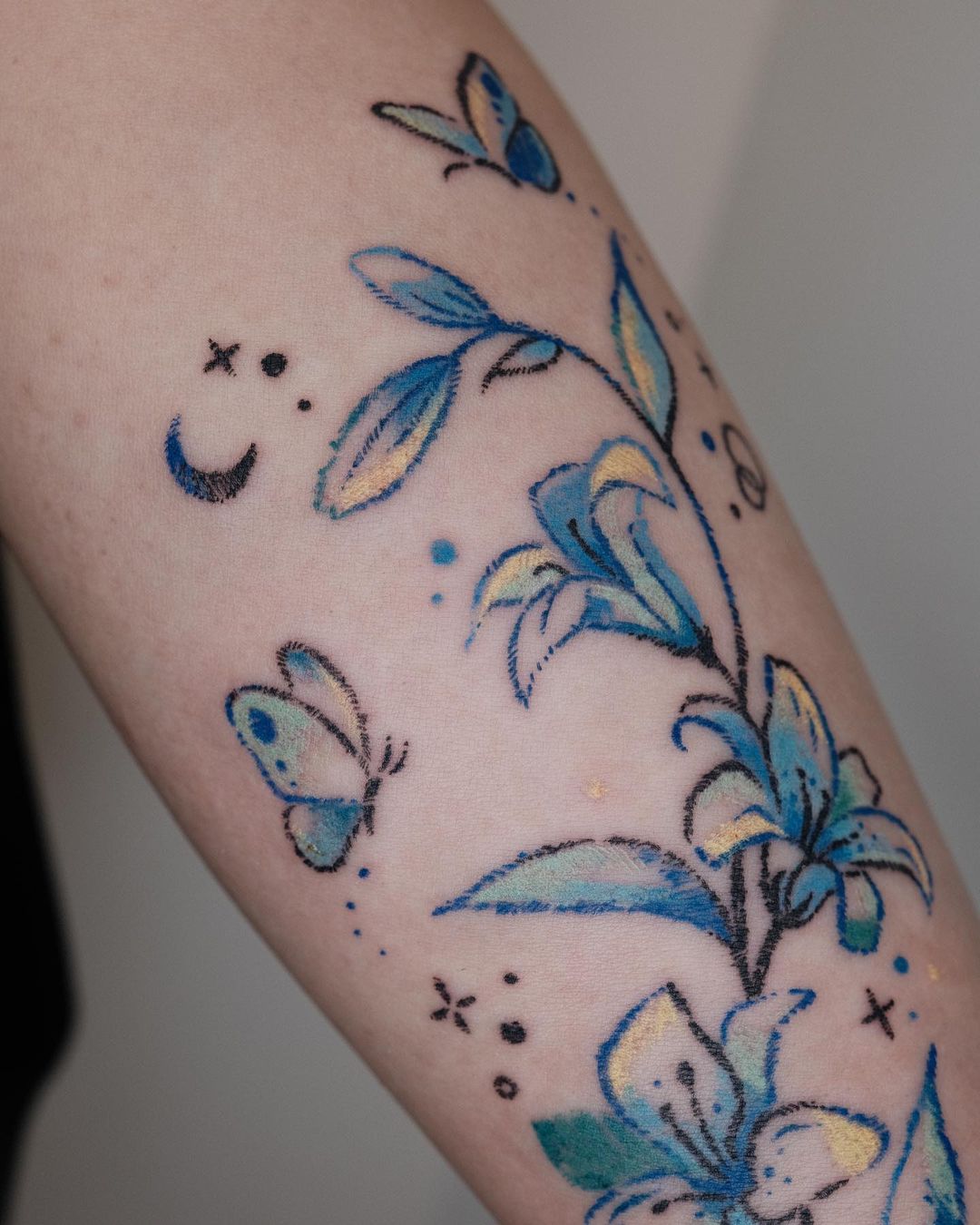 watercolor lily tattoo ideas by tinybaki