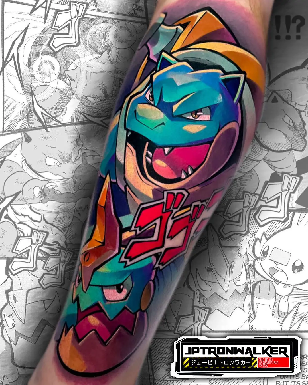 watercolor pokemon tattoo by jptronwalker