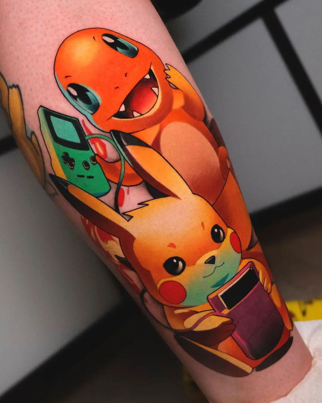 watercolor pokemon tattoo by