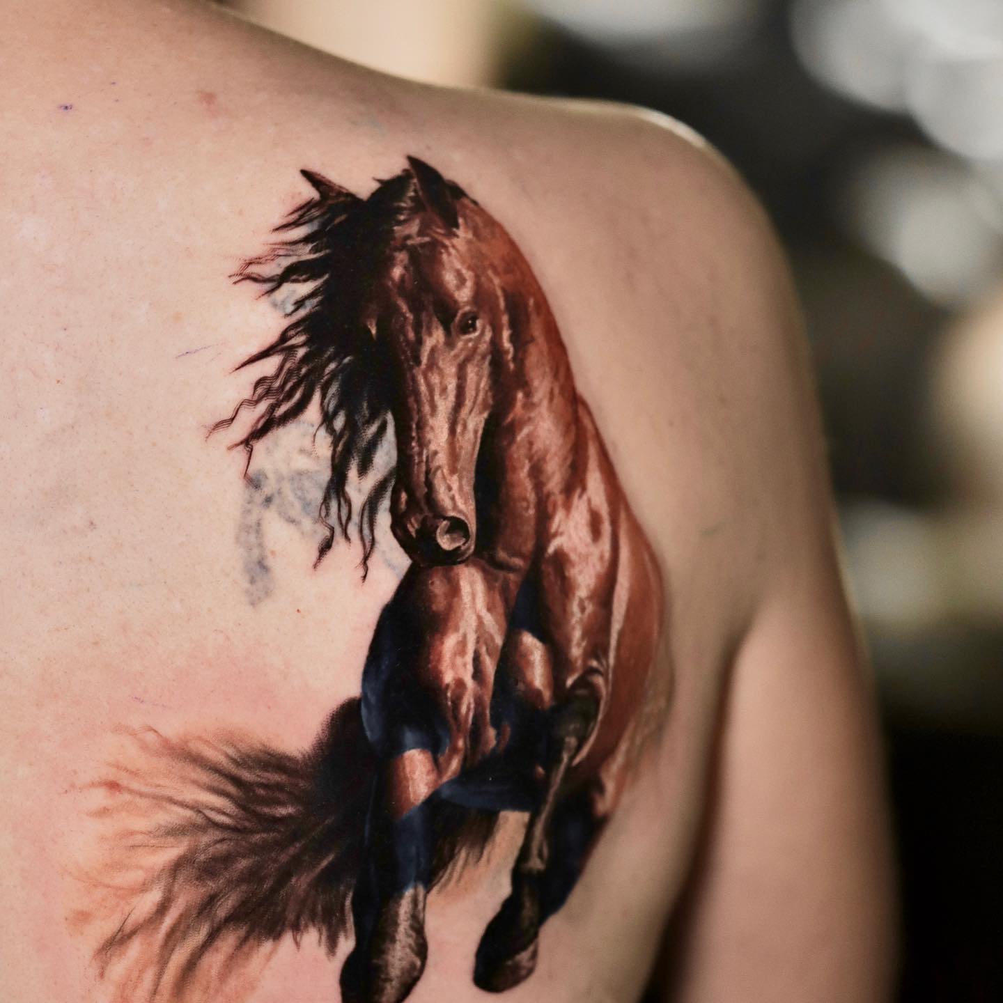 Back horse tattoo ideas for men by daneztattoo