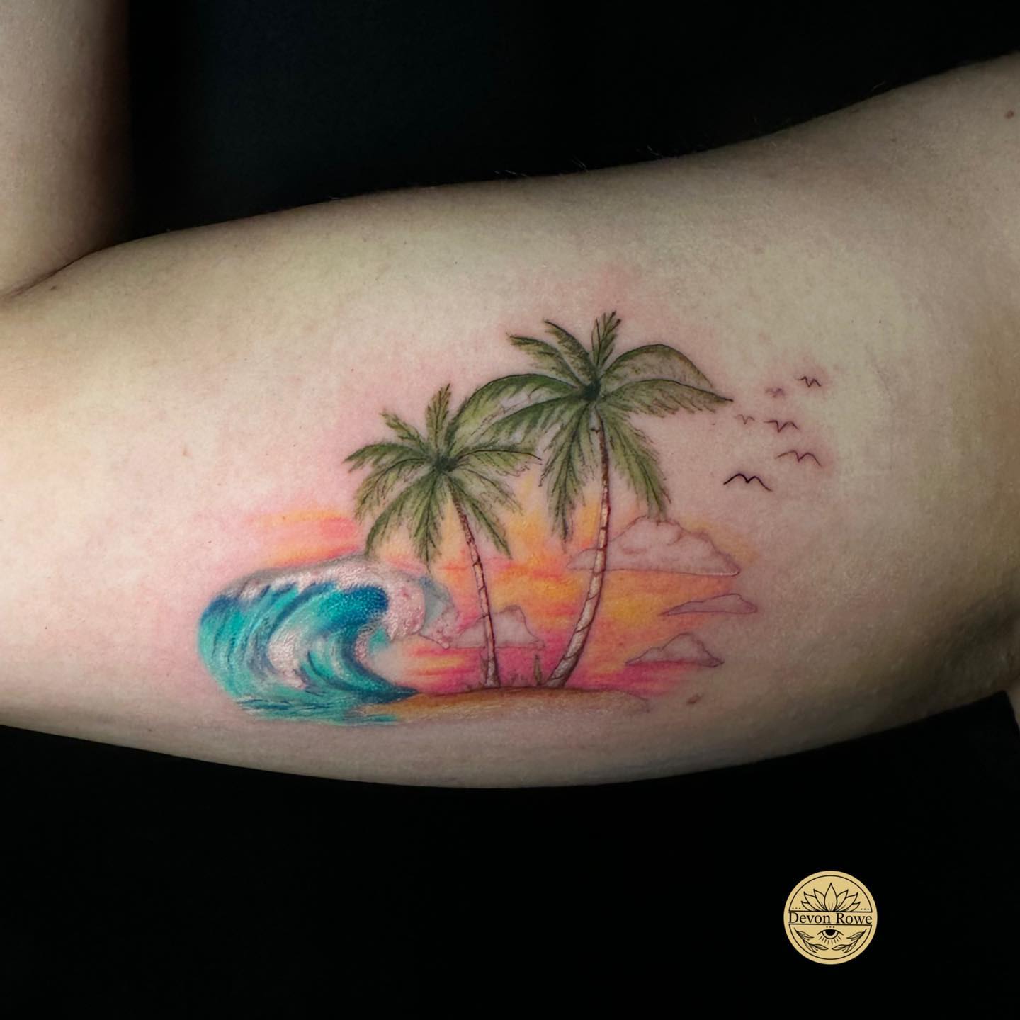 Beach and sunset tattoo by devonrowe