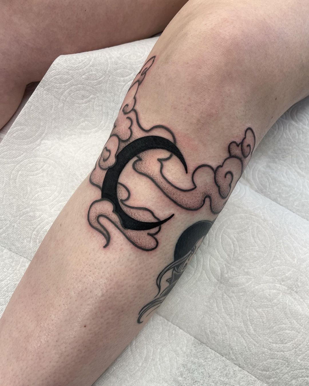 Black and grey cloud tattoo by niaink