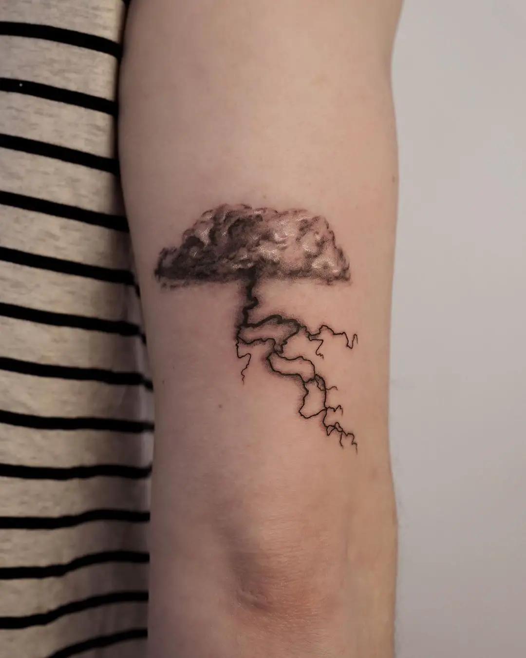 Black inked cloud tattoo by jamjam.tattoo