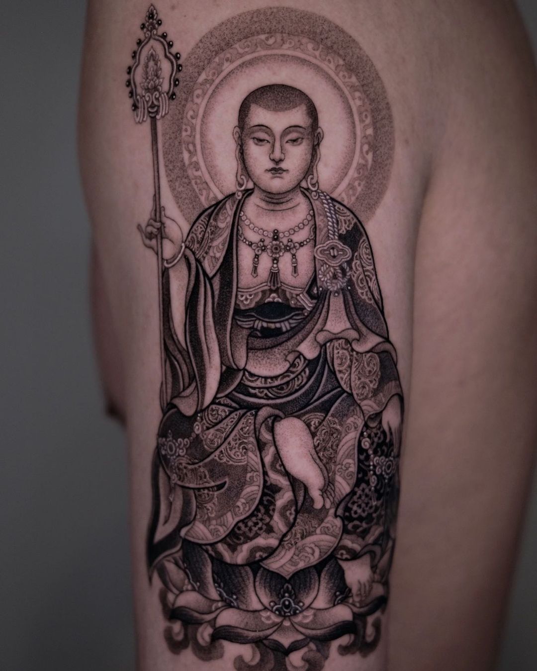 Buddha arm tattoos by ssamu tt