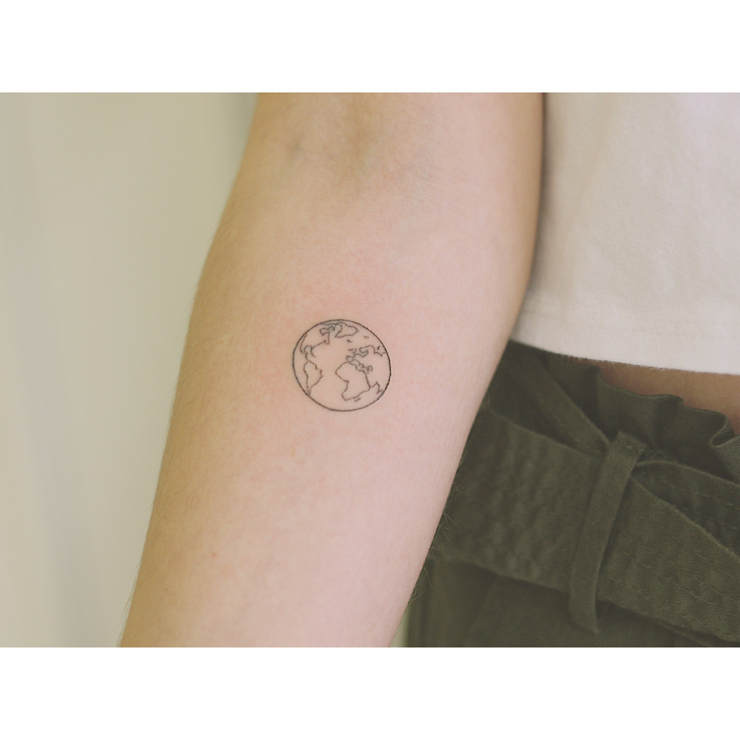 Earth forearm tattoo by indiapia.tats