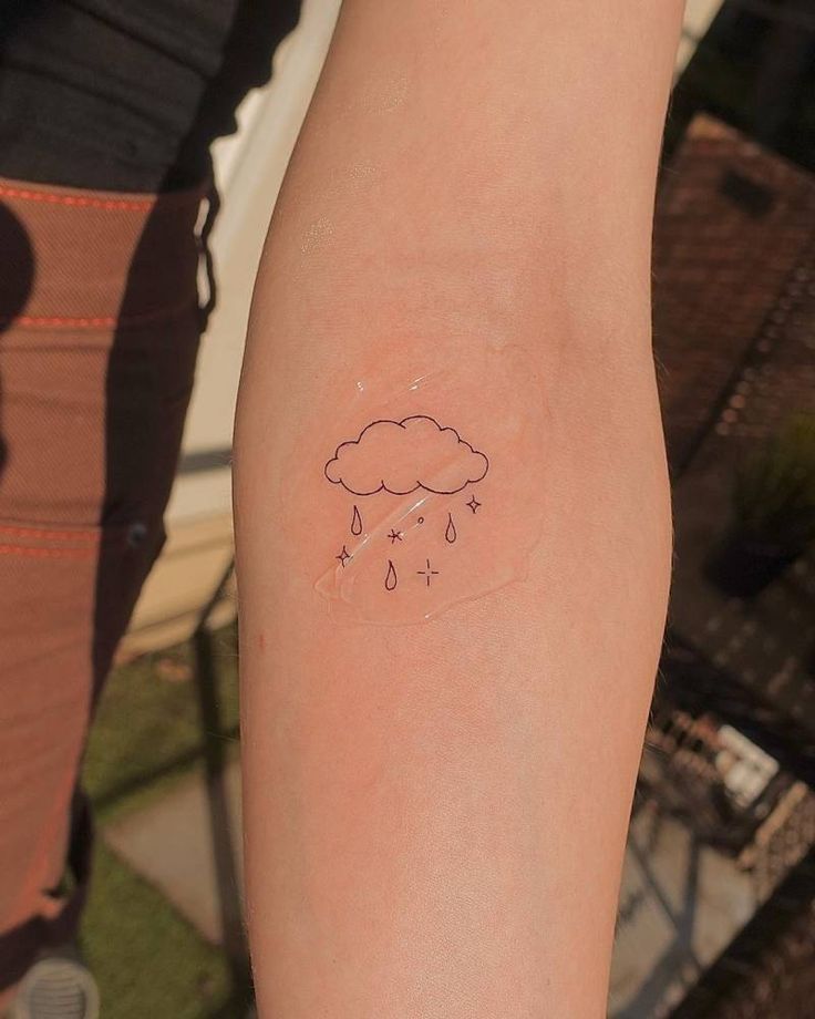 Fineline cloud tattoo for women