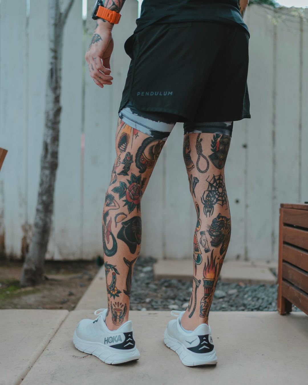 Full leg sleeve tattoos by wolfoutwest