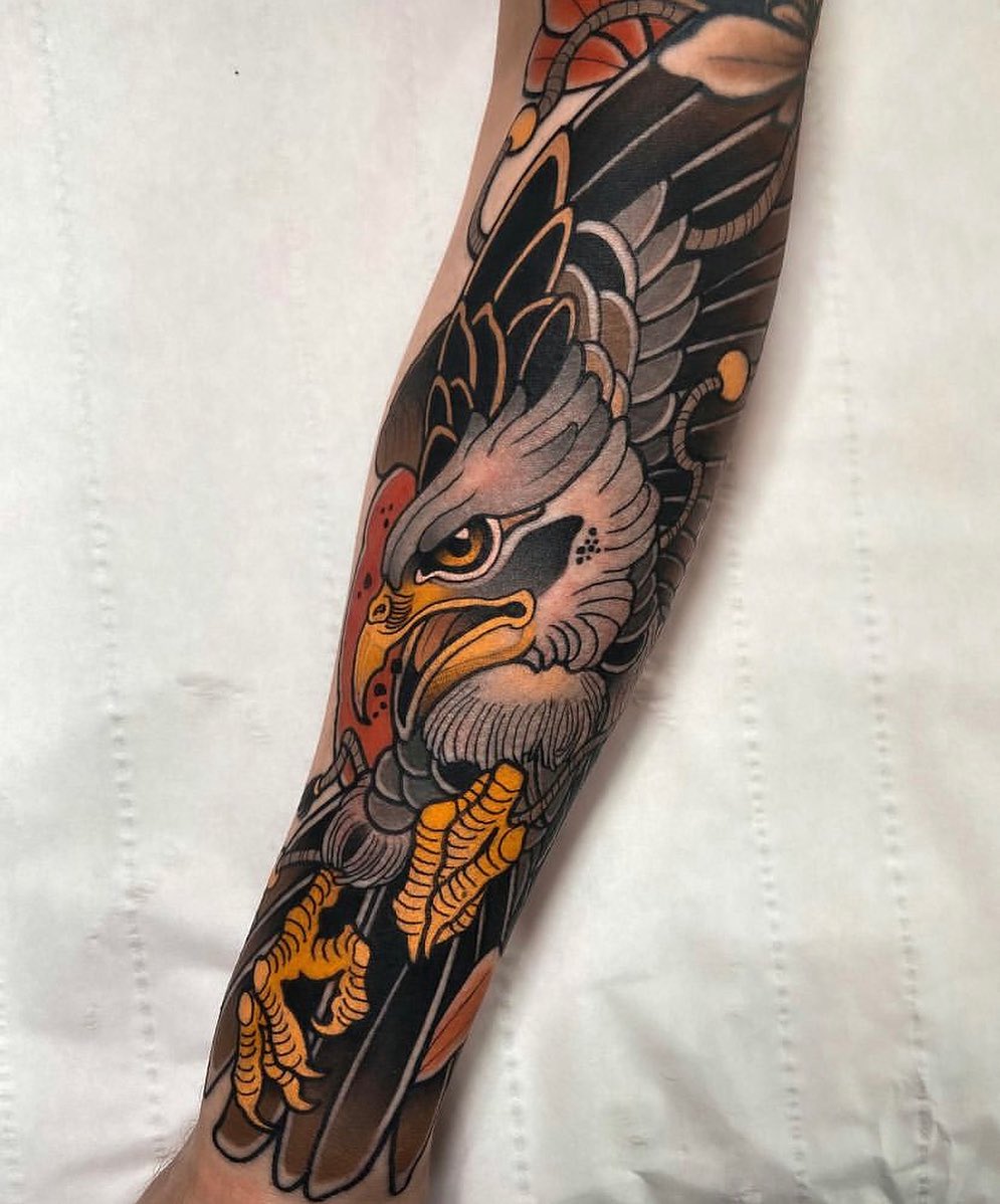 Neo Traditional eagle tattoo by neotraditionalspain