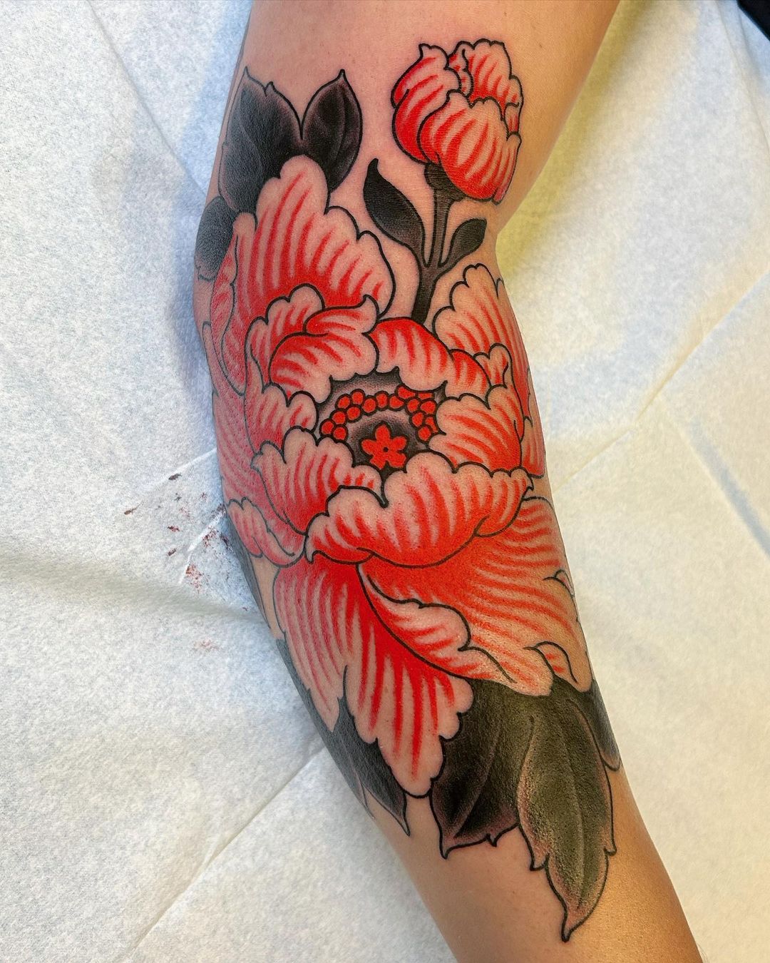 Neo Traditional flower tattoos by adammirart