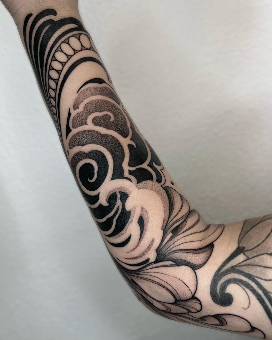 Neo traditional tattoo on arm by annabellemeister