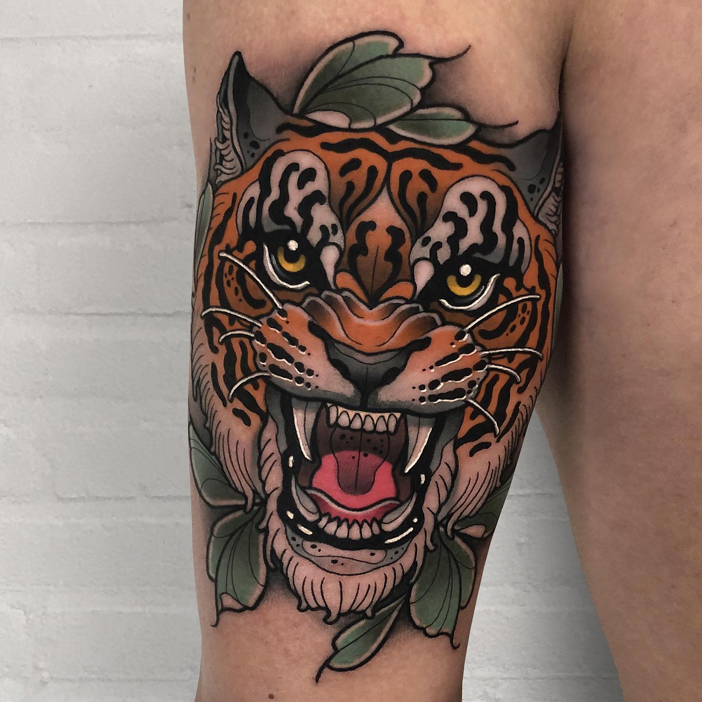 Neo traditional tiger tattoo by jj.neotraditional