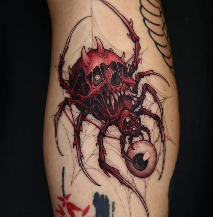 Realistic spider skull by tattooink mag