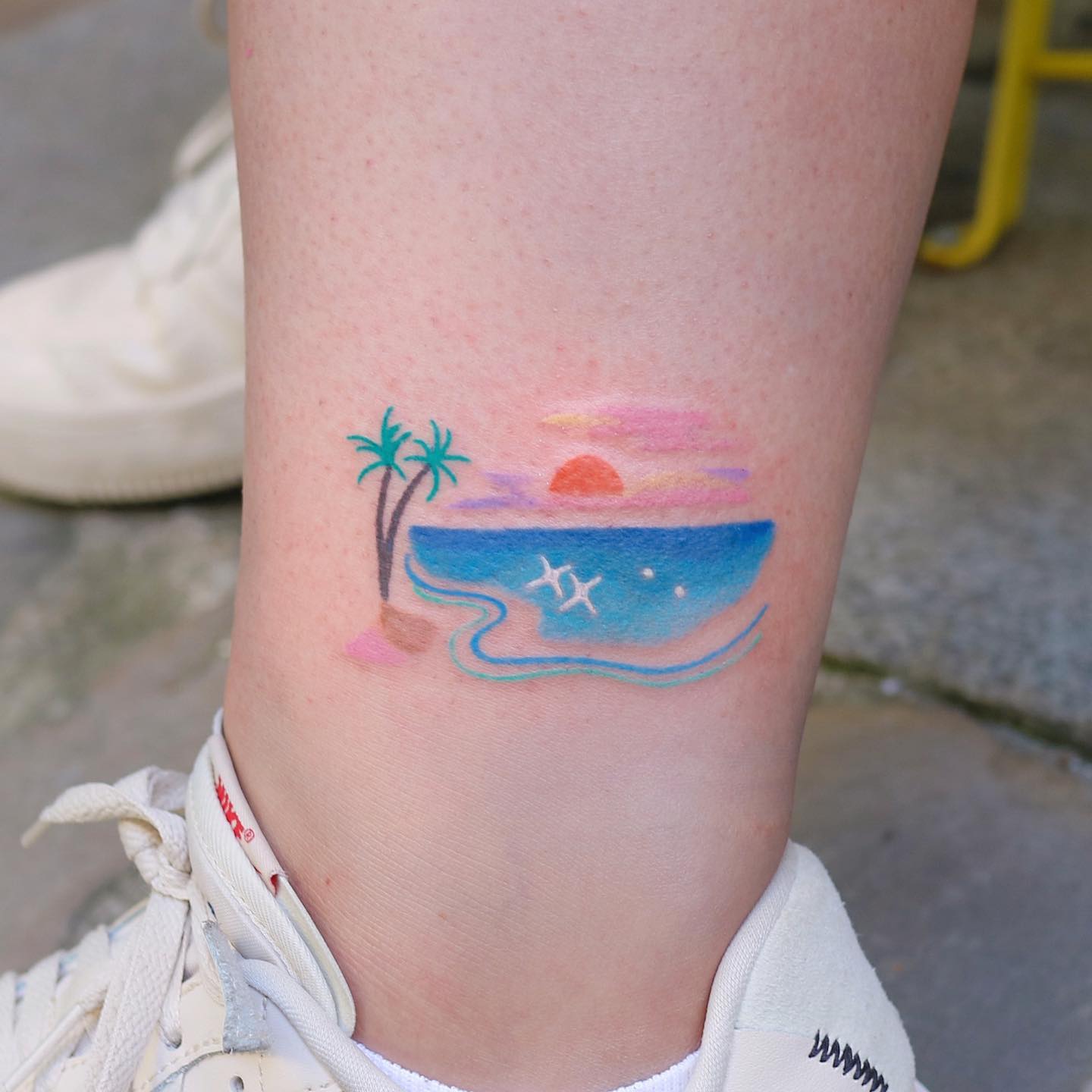 Simple beach tattoo by u oooops