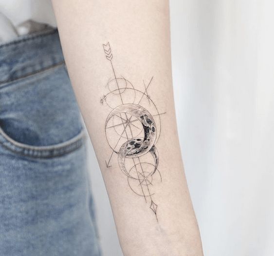 amazing compass forearm tattoo
