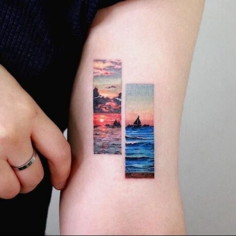 beach and sun tattoo ideas
