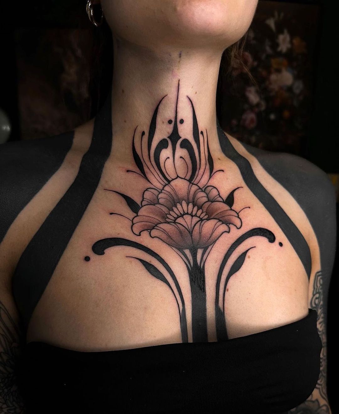 black inked neotraditional tattoos by neotradttts
